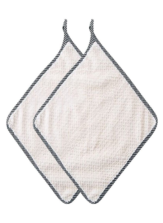 Mockery Kitchen Washcloths Super Absorbent Cleaning Cloth Dishwashing Hangable Rag Soft Towel, Multi-Purpose Cleaning Cloths, Wash Cloth for Home, Car, Window, Odor Stain Grease Free(White, Pack of 2) - Image 1